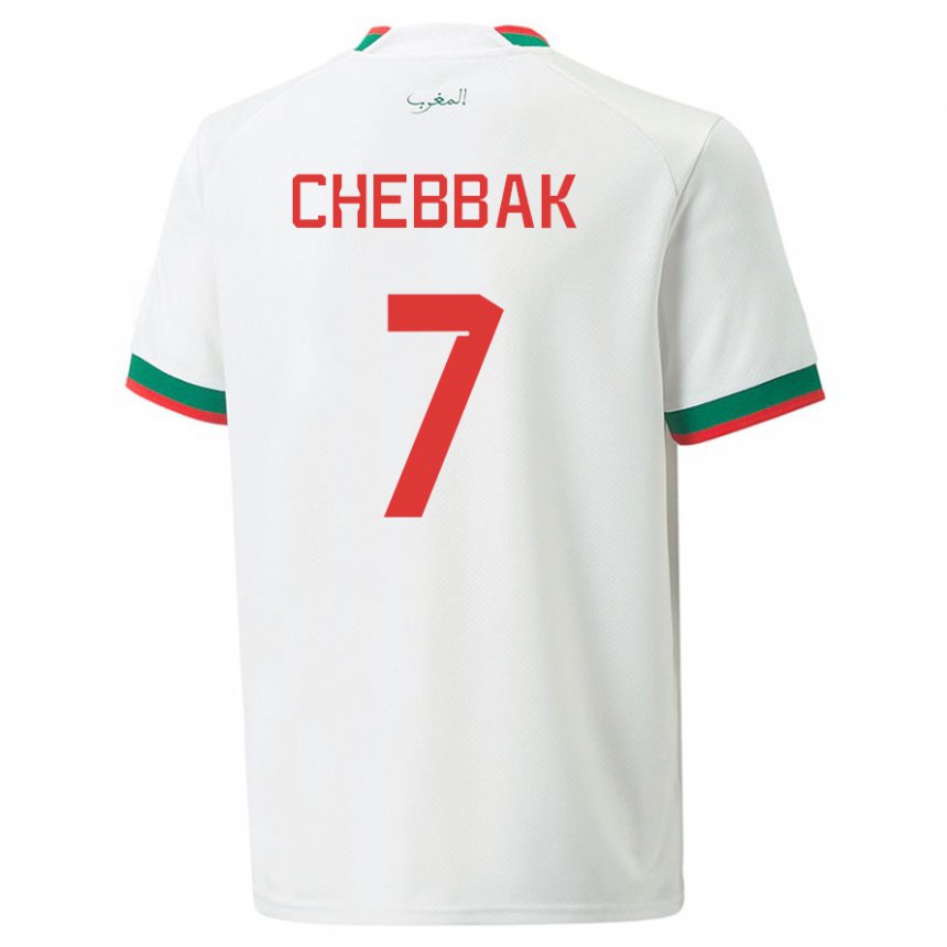 Kinder Marokkanische Ghizlane Chebbak #7 Weiß Auswärtstrikot Trikot 22-24 T-shirt Schweiz