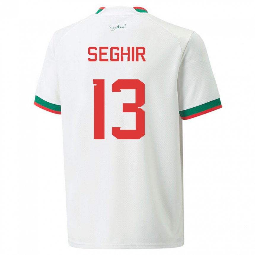 Kinder Marokkanische Sabah Seghir #13 Weiß Auswärtstrikot Trikot 22-24 T-shirt Schweiz
