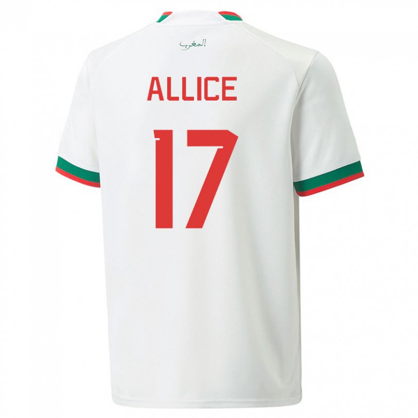 Kinder Marokkanische Eva Allice #17 Weiß Auswärtstrikot Trikot 22-24 T-shirt Schweiz