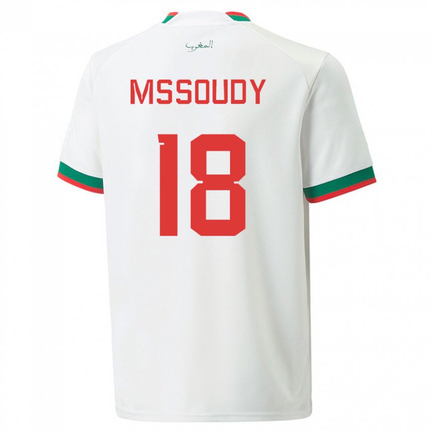 Kinder Marokkanische Sanaa Mssoudy #18 Weiß Auswärtstrikot Trikot 22-24 T-shirt Schweiz