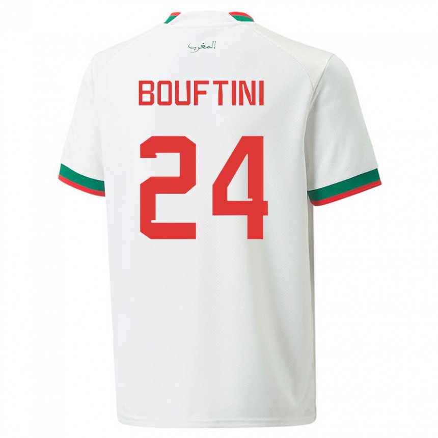 Enfant Maillot Maroc Sofia Bouftini #24 Blanc Tenues Extérieur 22-24 T-shirt Suisse