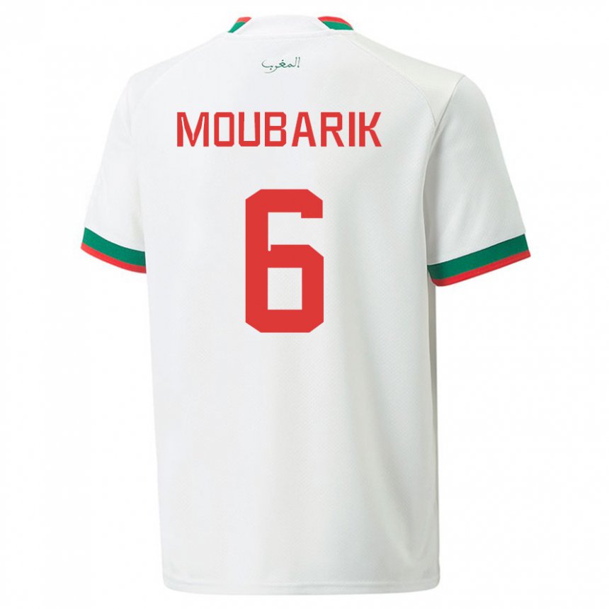 Enfant Maillot Maroc El Mehdi Moubarik #6 Blanc Tenues Extérieur 22-24 T-shirt Suisse