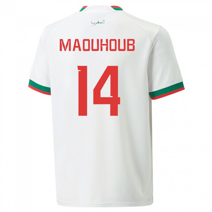 Enfant Maillot Maroc El Mehdi Maouhoub #14 Blanc Tenues Extérieur 22-24 T-shirt Suisse