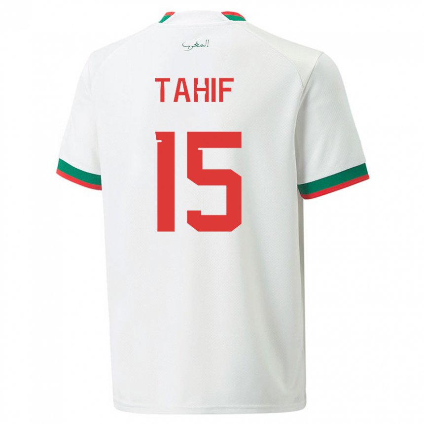 Enfant Maillot Maroc Adil Tahif #15 Blanc Tenues Extérieur 22-24 T-shirt Suisse