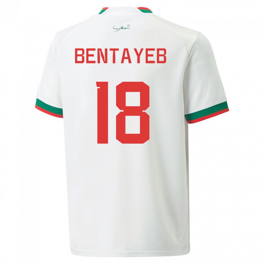 Enfant Maillot Maroc Tawfik Bentayeb #18 Blanc Tenues Extérieur 22-24 T-shirt Suisse