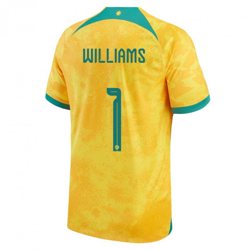 Homme Maillot Australie Lydia Williams #1 Doré Tenues Domicile 22-24 T-shirt Suisse
