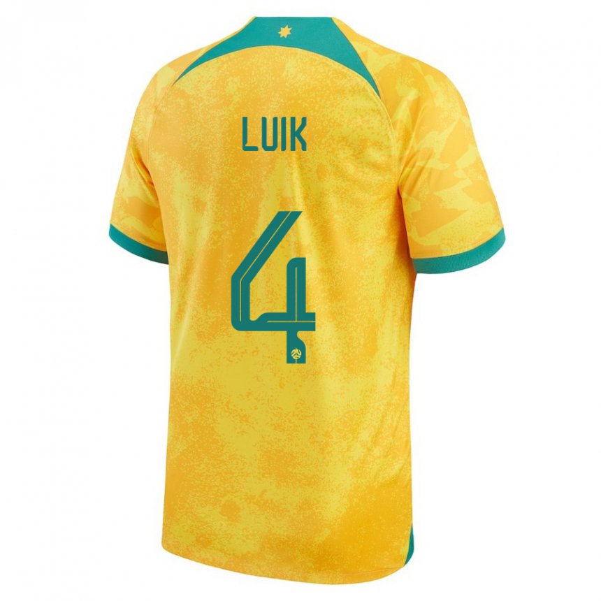 Herren Australische Aivi Luik #4 Gold Heimtrikot Trikot 22-24 T-shirt Schweiz