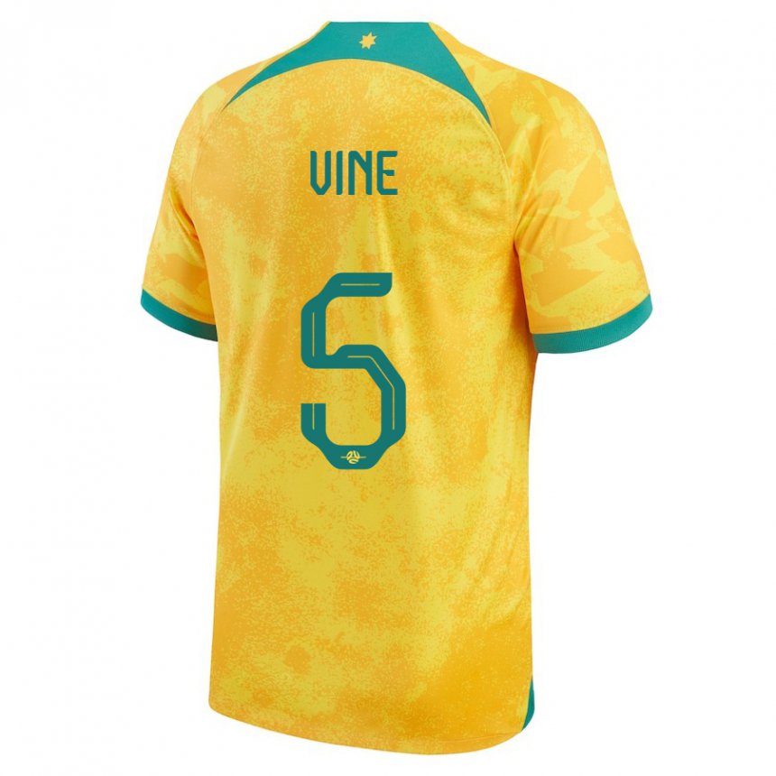 Homme Maillot Australie Cortnee Vine #5 Doré Tenues Domicile 22-24 T-shirt Suisse