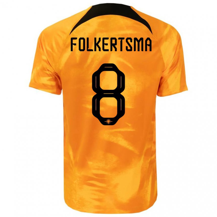 Homme Maillot Pays-bas Sisca Folkertsma #8 Orange Laser Tenues Domicile 22-24 T-shirt Suisse