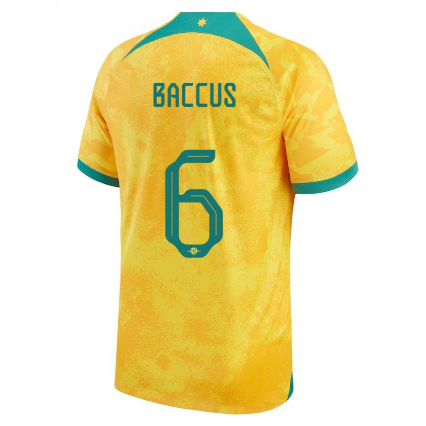 Herren Australische Keanu Baccus #6 Gold Heimtrikot Trikot 22-24 T-shirt Schweiz