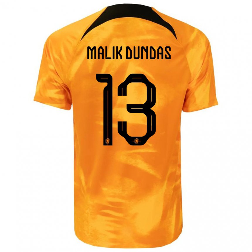 Homme Maillot Pays-bas Noa Malik Dundas #13 Orange Laser Tenues Domicile 22-24 T-shirt Suisse
