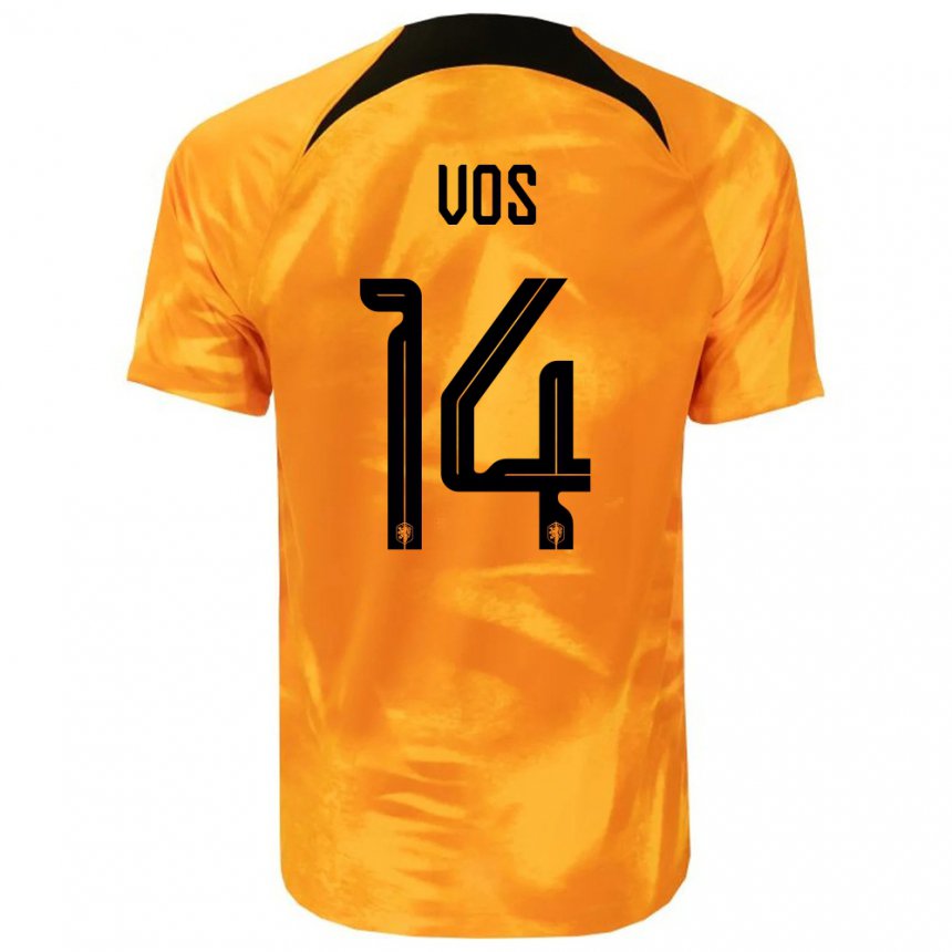 Homme Maillot Pays-bas Silvano Vos #14 Orange Laser Tenues Domicile 22-24 T-shirt Suisse