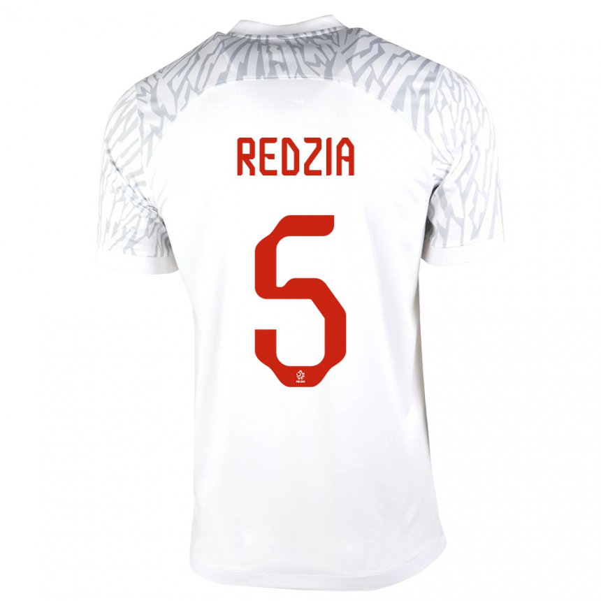 Homme Maillot Pologne Anna Redzia #5 Blanc Tenues Domicile 22-24 T-shirt Suisse