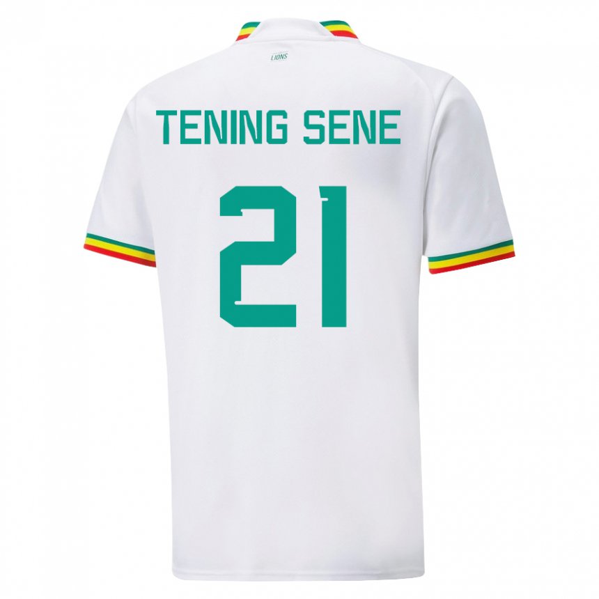 Homme Maillot Sénégal Tening Sene #21 Blanc Tenues Domicile 22-24 T-shirt Suisse