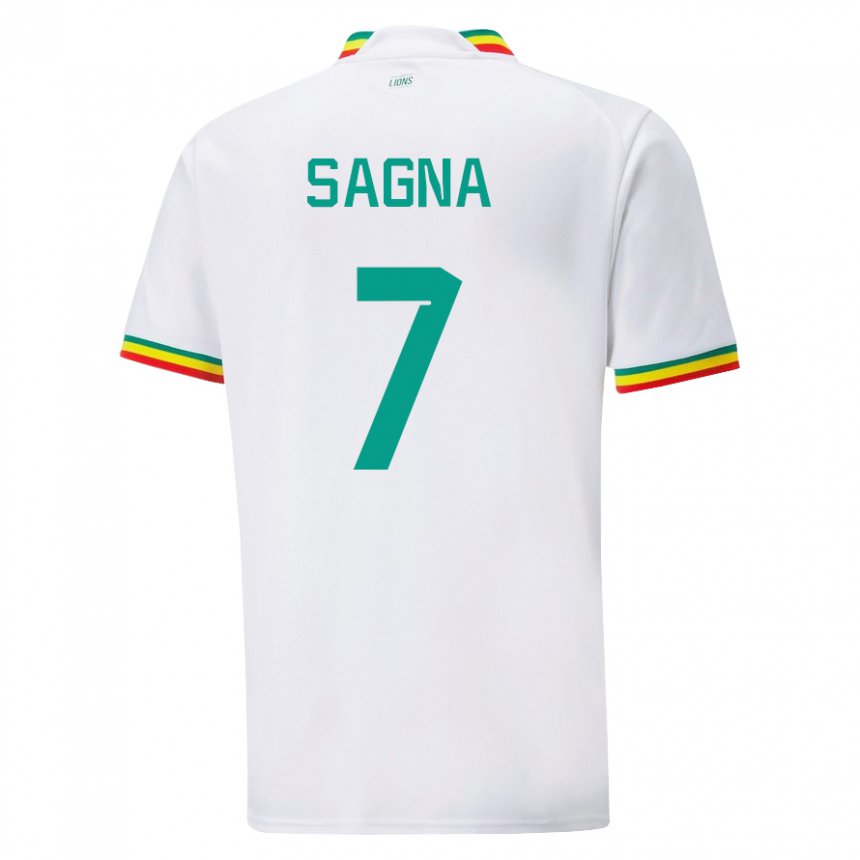Homme Maillot Sénégal Amadou Sagna #7 Blanc Tenues Domicile 22-24 T-shirt Suisse