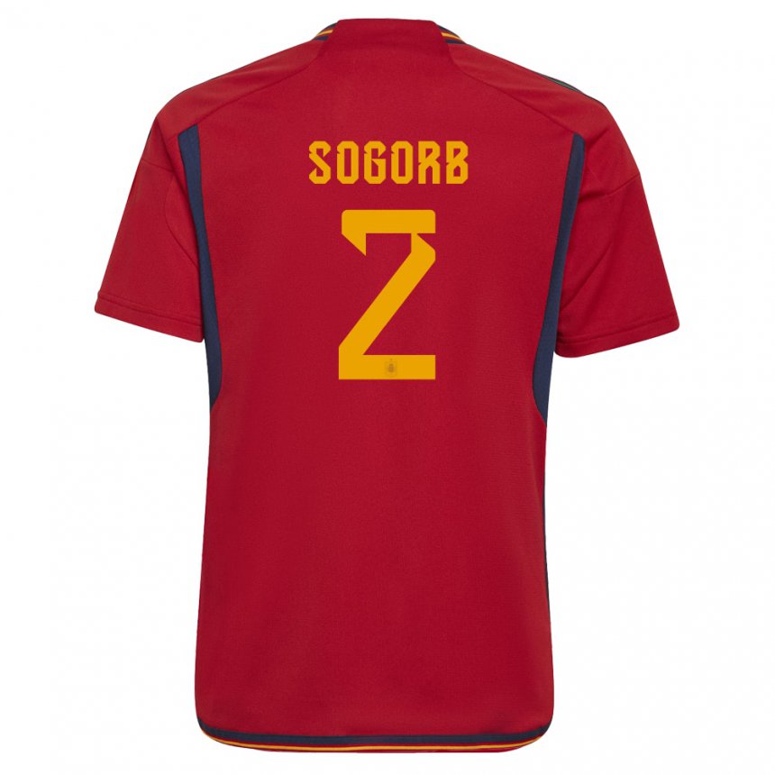 Homme Maillot Espagne Carles Sogorb #2 Rouge Tenues Domicile 22-24 T-shirt Suisse