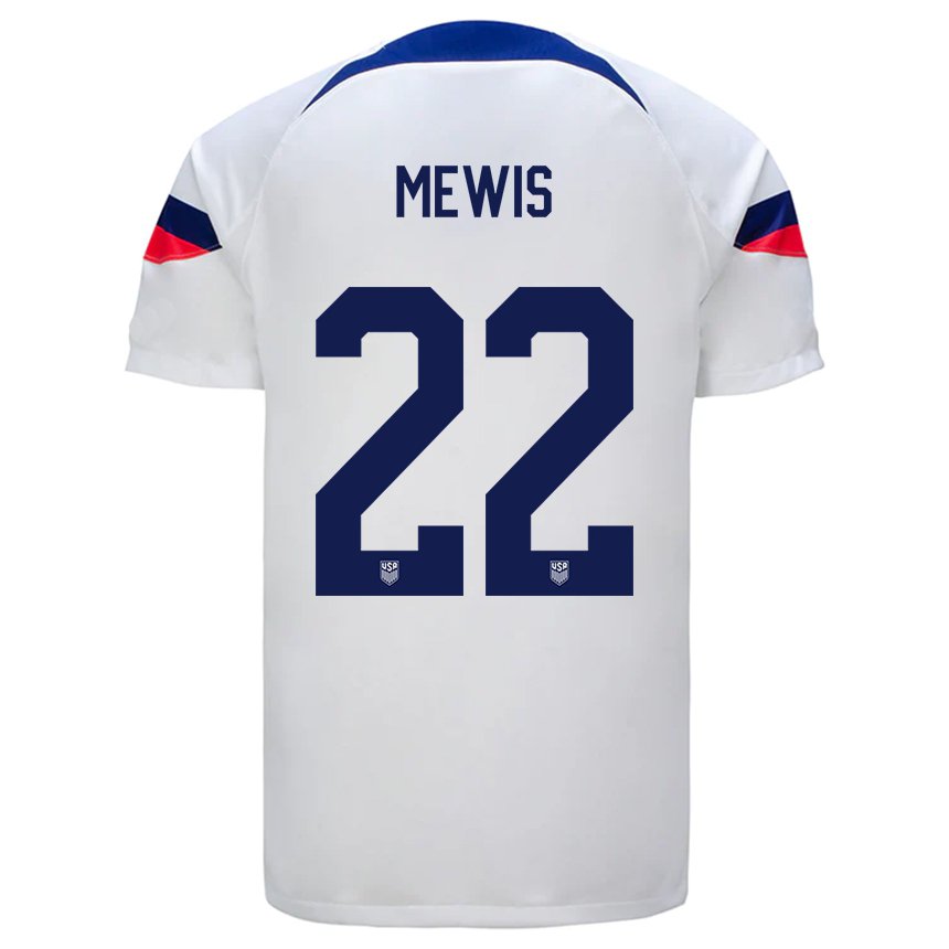 Homme Maillot États-unis Kristie Mewis #22 Blanc Tenues Domicile 22-24 T-shirt Suisse