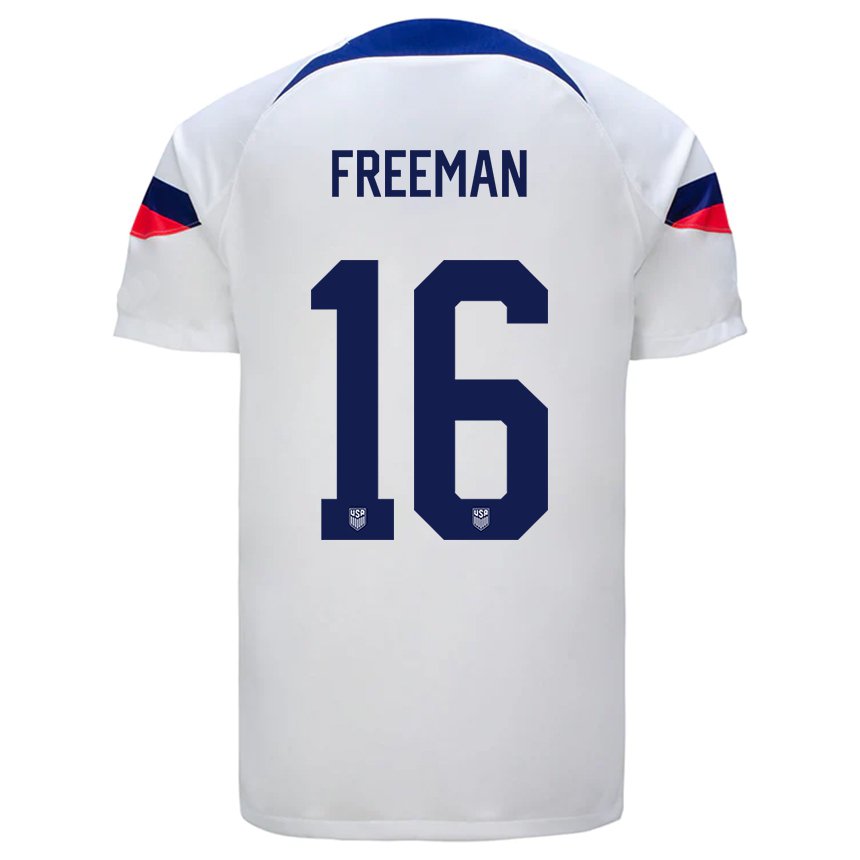 Homme Maillot États-unis Alex Freeman #16 Blanc Tenues Domicile 22-24 T-shirt Suisse