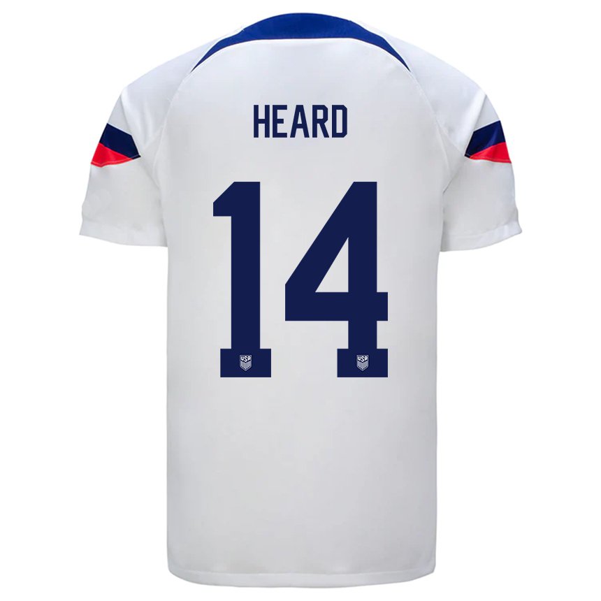 Homme Maillot États-unis Aaron Heard #14 Blanc Tenues Domicile 22-24 T-shirt Suisse