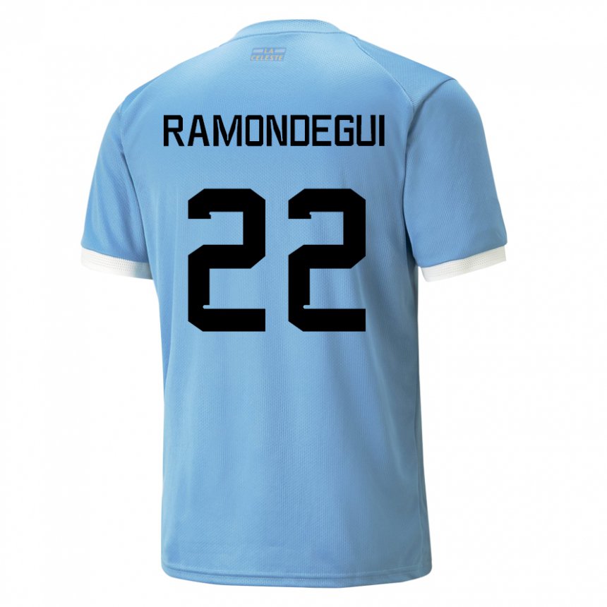 Homme Maillot Uruguay Sofia Ramondegui #22 Bleu Tenues Domicile 22-24 T-shirt Suisse