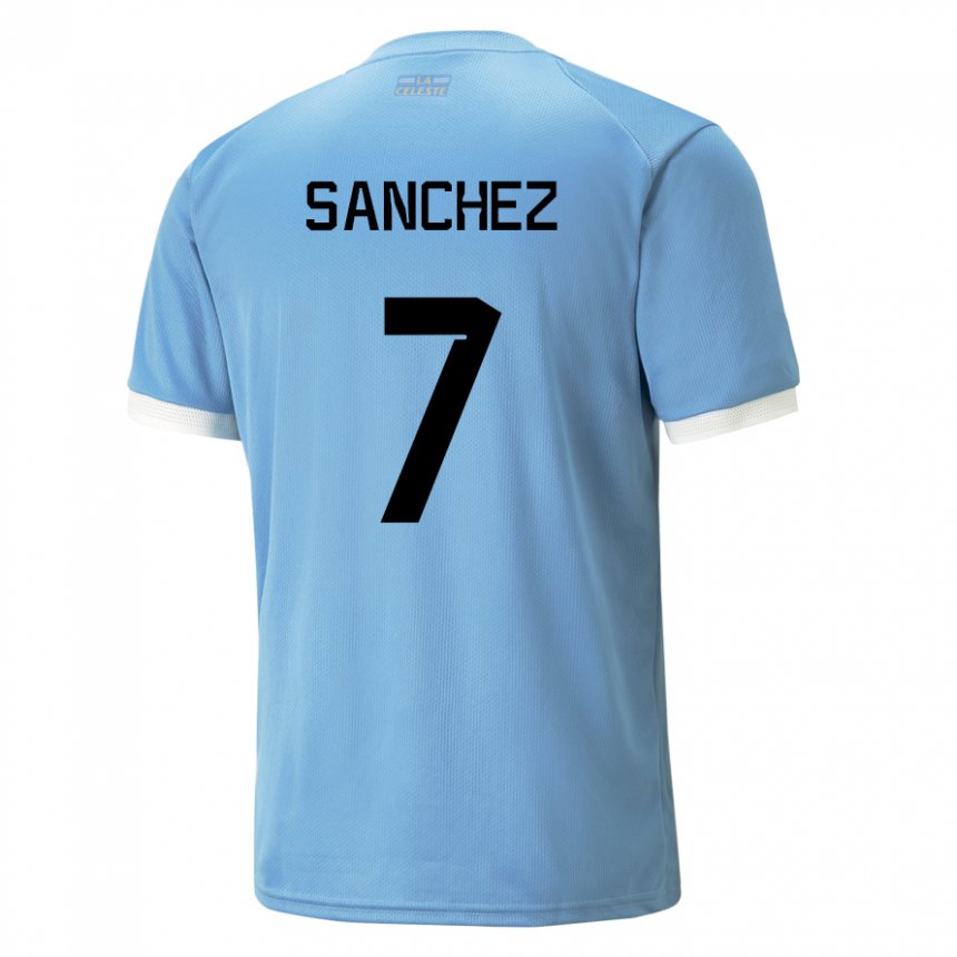 Herren Uruguayische Renzo Sanchez #7 Blau Heimtrikot Trikot 22-24 T-shirt Schweiz