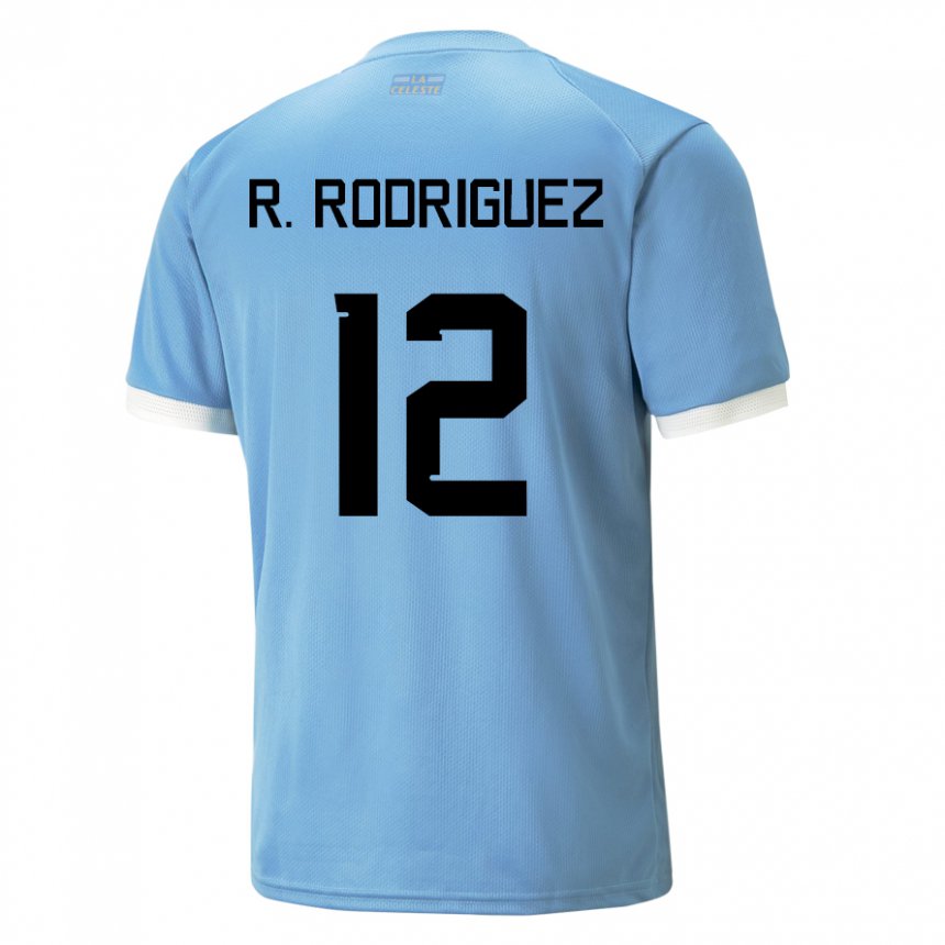 Homme Maillot Uruguay Randall Rodriguez #12 Bleu Tenues Domicile 22-24 T-shirt Suisse