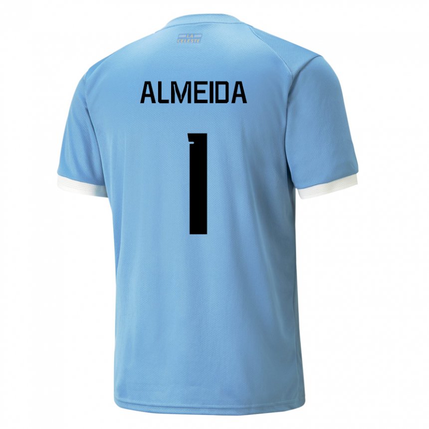 Herren Uruguayische Martin Almeida #1 Blau Heimtrikot Trikot 22-24 T-shirt Schweiz