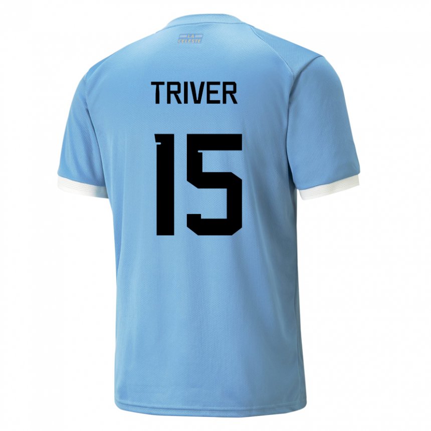 Herren Uruguayische Francisco Triver #15 Blau Heimtrikot Trikot 22-24 T-shirt Schweiz