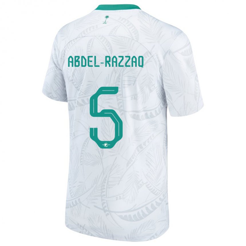 Homme Maillot Arabie Saoudite Lana Abdel Razzaq #5 Blanc Tenues Domicile 22-24 T-shirt Suisse