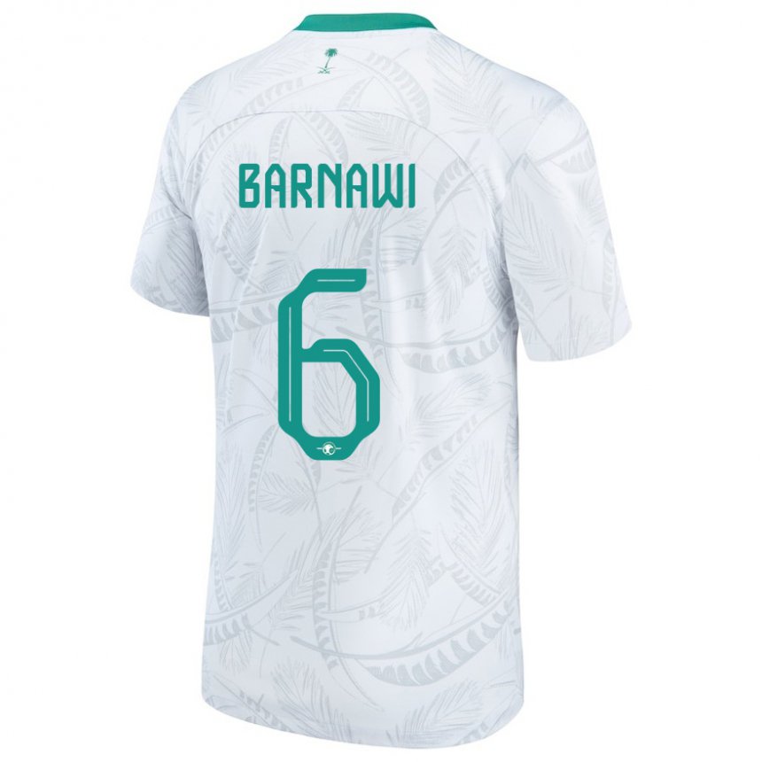 Herren Saudi-arabische Mohammed Barnawi #6 Weiß Heimtrikot Trikot 22-24 T-shirt Schweiz