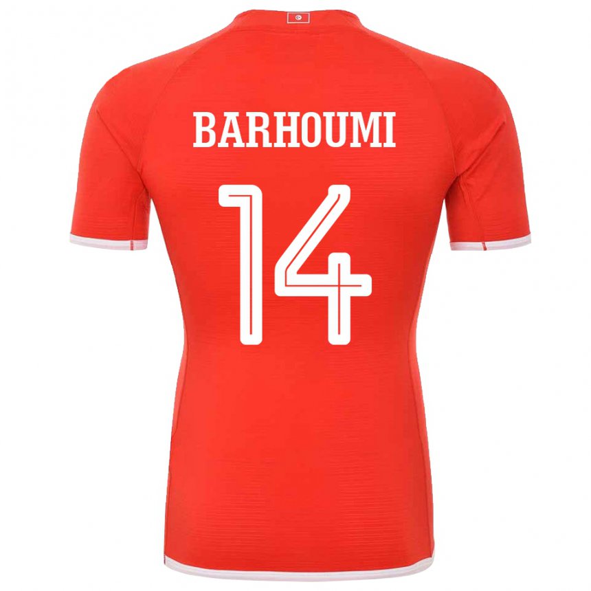 Homme Maillot Tunisie Salah Barhoumi #14 Rouge Tenues Domicile 22-24 T-shirt Suisse