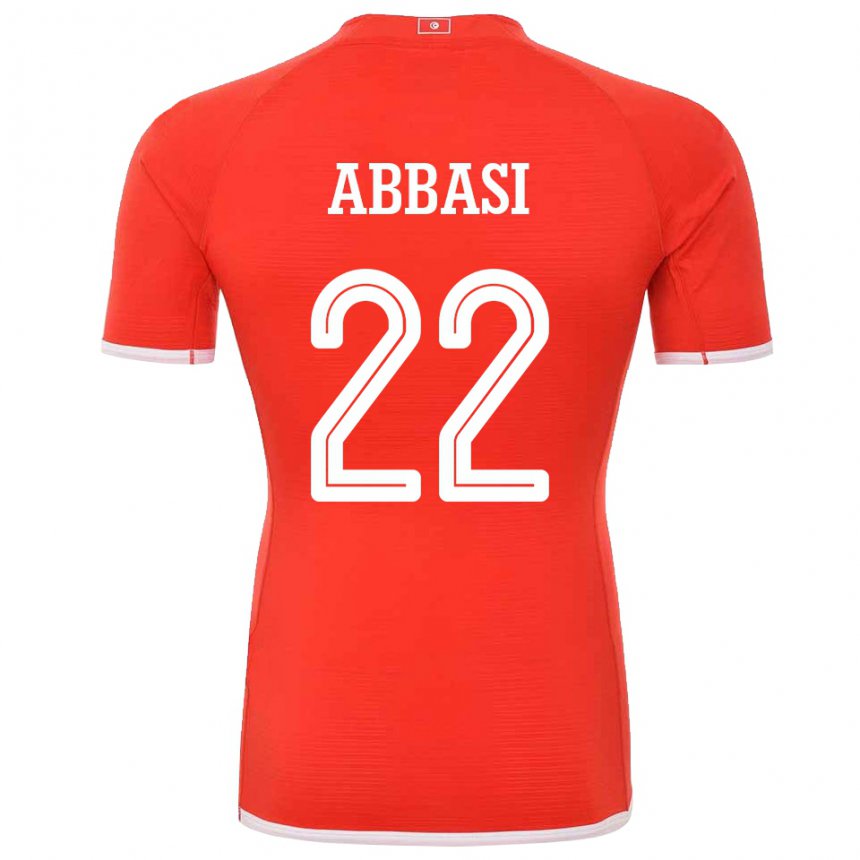 Homme Maillot Tunisie Bechir Abbasi #22 Rouge Tenues Domicile 22-24 T-shirt Suisse