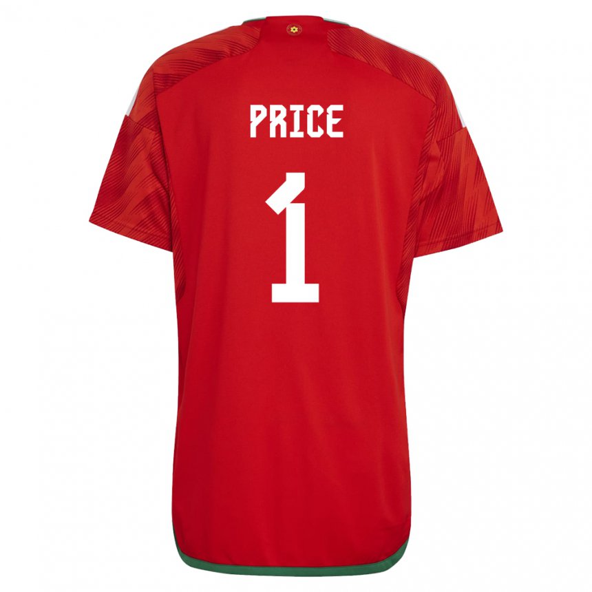 Homme Maillot Pays De Galles Jo Price #1 Rouge Tenues Domicile 22-24 T-shirt Suisse