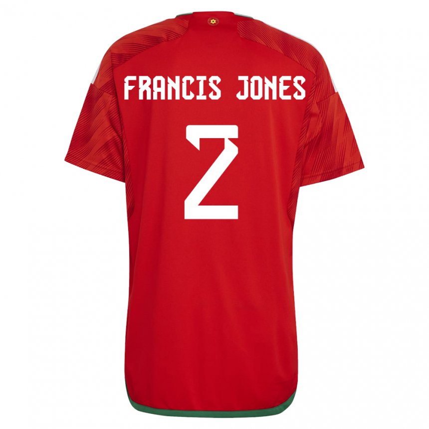 Herren Walisische Maria Francis Jones #2 Rot Heimtrikot Trikot 22-24 T-shirt Schweiz
