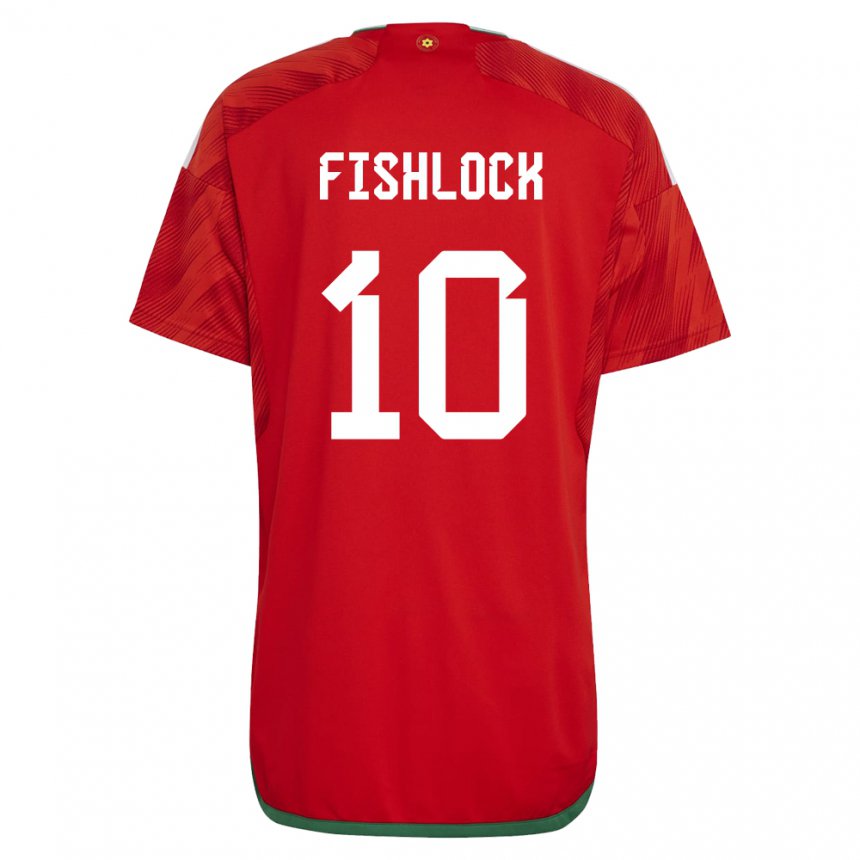 Herren Walisische Jessica Fishlock #10 Rot Heimtrikot Trikot 22-24 T-shirt Schweiz