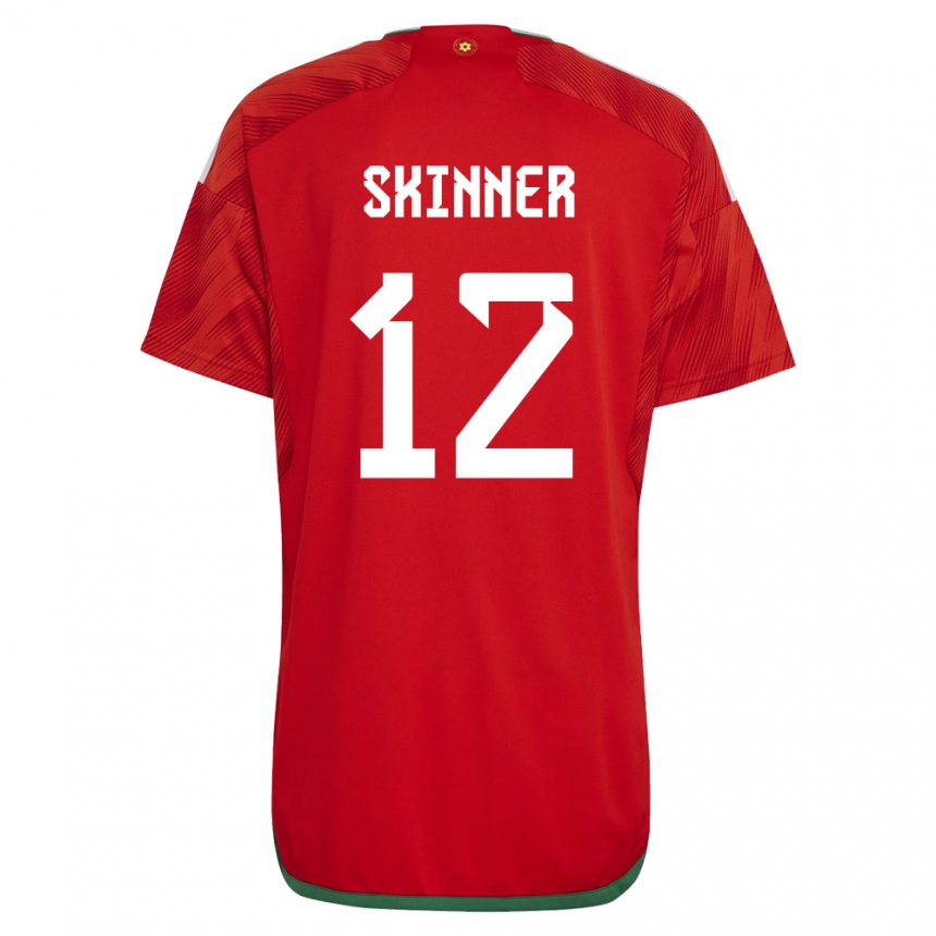 Homme Maillot Pays De Galles Claire Skinner #12 Rouge Tenues Domicile 22-24 T-shirt Suisse