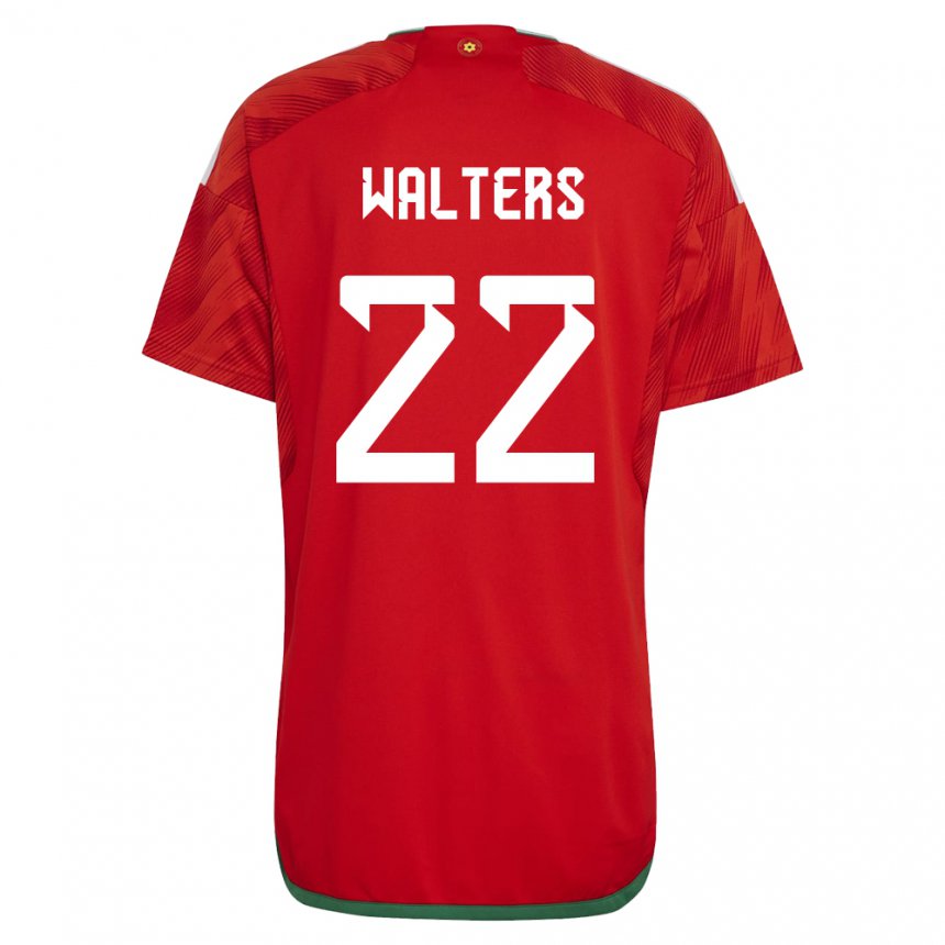 Homme Maillot Pays De Galles Georgia Walters #22 Rouge Tenues Domicile 22-24 T-shirt Suisse