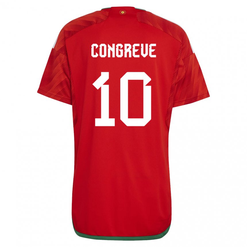Herren Walisische Cameron Congreve #10 Rot Heimtrikot Trikot 22-24 T-shirt Schweiz