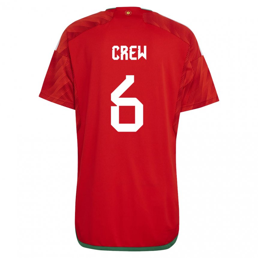 Herren Walisische Charlie Crew #6 Rot Heimtrikot Trikot 22-24 T-shirt Schweiz