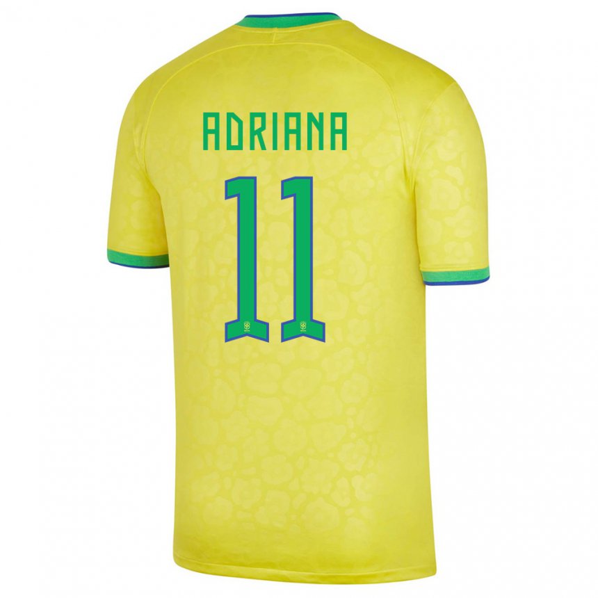 Homme Maillot Brésil Adriana #11 Jaune Tenues Domicile 22-24 T-shirt Suisse