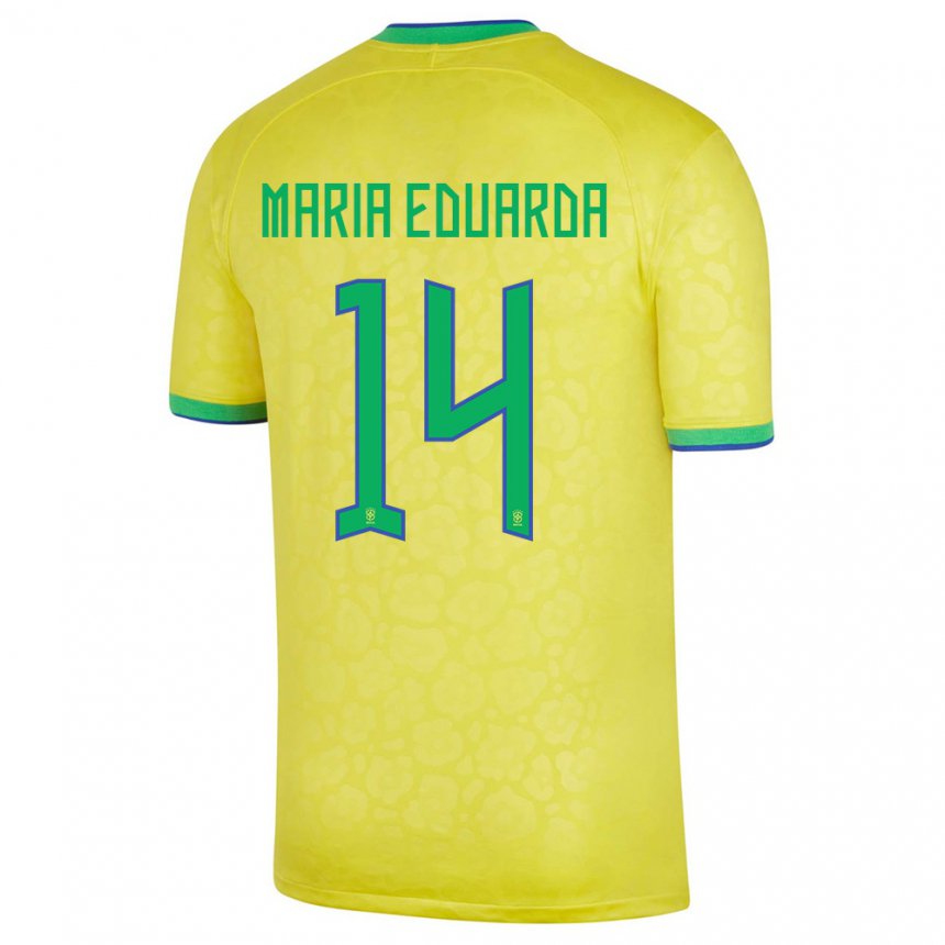Homme Maillot Brésil Maria Eduarda #14 Jaune Tenues Domicile 22-24 T-shirt Suisse