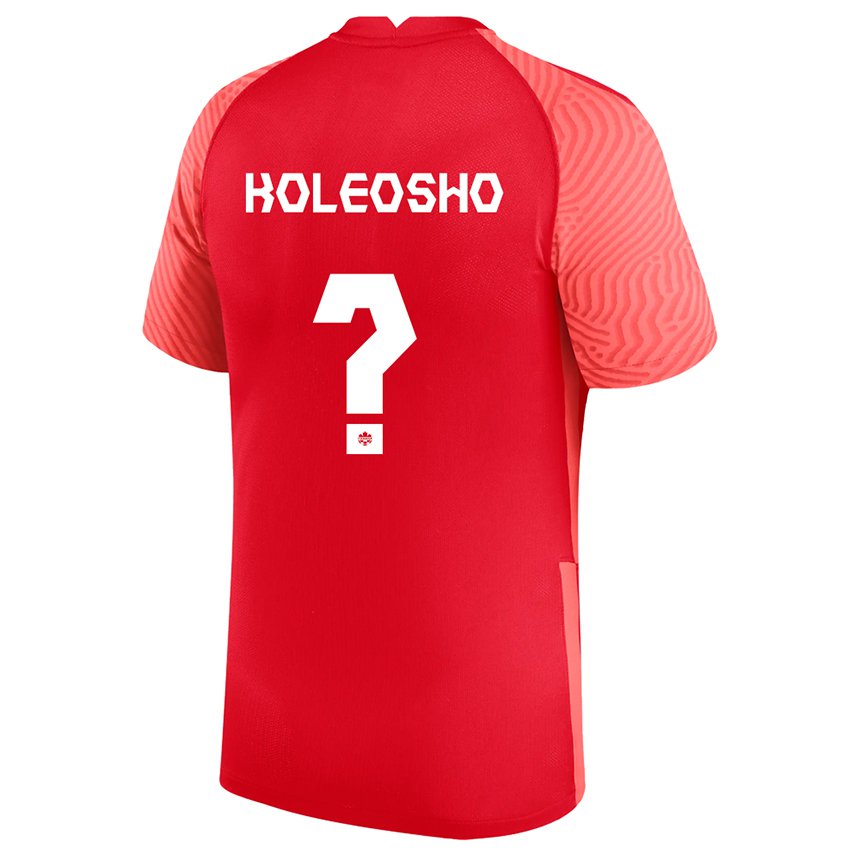 Homme Maillot Canada Luca Koleosho #0 Rouge Tenues Domicile 22-24 T-shirt Suisse