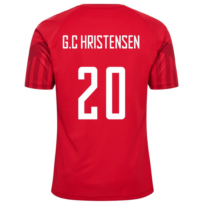 Homme Maillot Danemark Gustav Christensen #20 Rouge Tenues Domicile 22-24 T-shirt Suisse