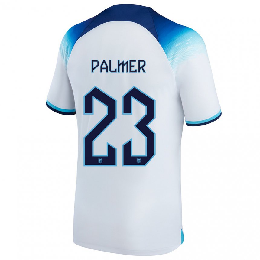 Homme Maillot Angleterre Cole Palmer #23 Blanc Bleu  Tenues Domicile 22-24 T-shirt Suisse