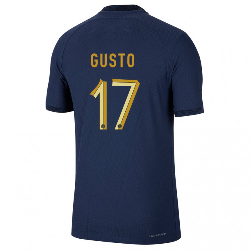Homme Maillot France Malo Gusto #17 Bleu Marine Tenues Domicile 22-24 T-shirt Suisse