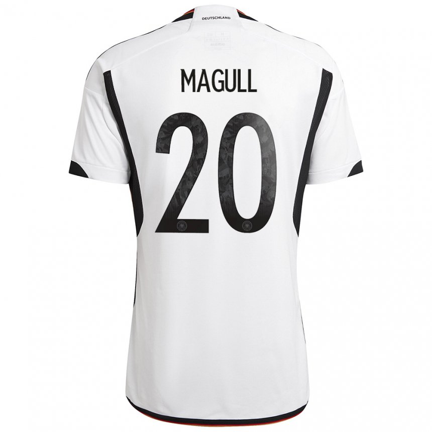 Homme Maillot Allemagne Lina Magull #20 Blanc Noir Tenues Domicile 22-24 T-shirt Suisse