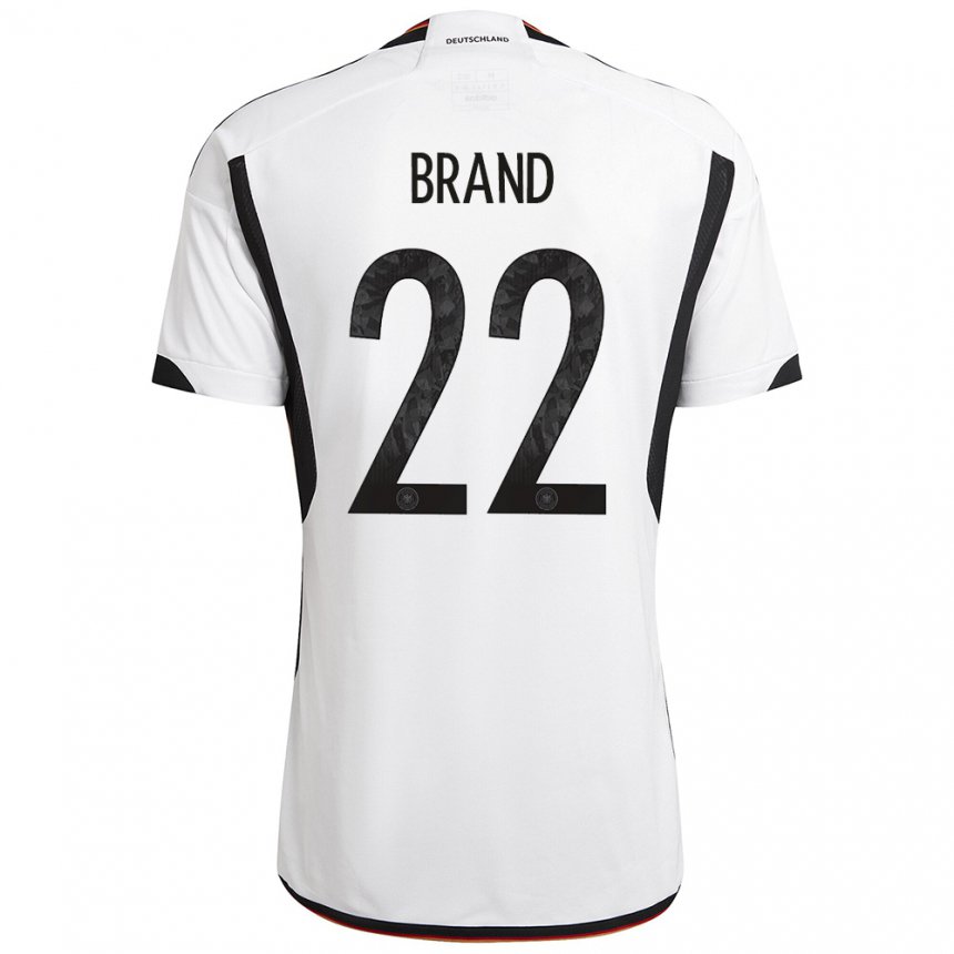 Homme Maillot Allemagne Jule Brand #22 Blanc Noir Tenues Domicile 22-24 T-shirt Suisse