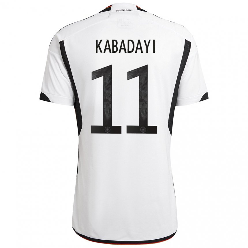 Homme Maillot Allemagne Yusuf Kabadayi #11 Blanc Noir Tenues Domicile 22-24 T-shirt Suisse
