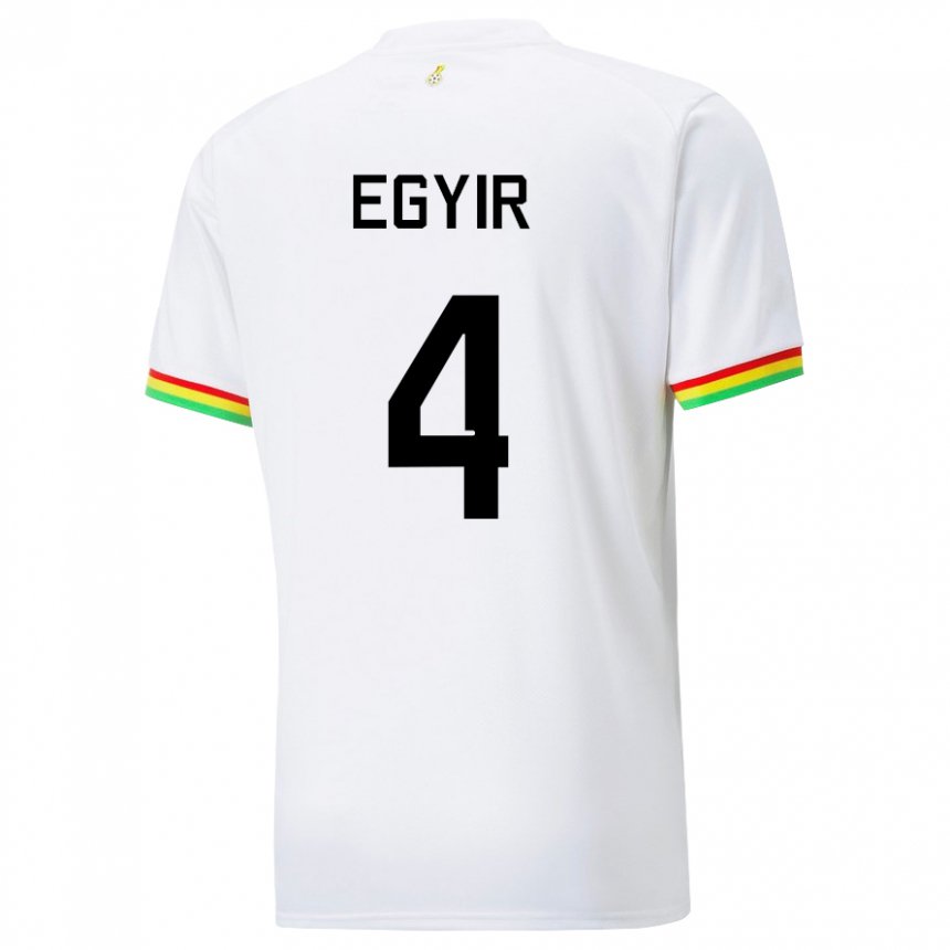 Homme Maillot Ghana Janet Egyir #4 Blanc Tenues Domicile 22-24 T-shirt Suisse