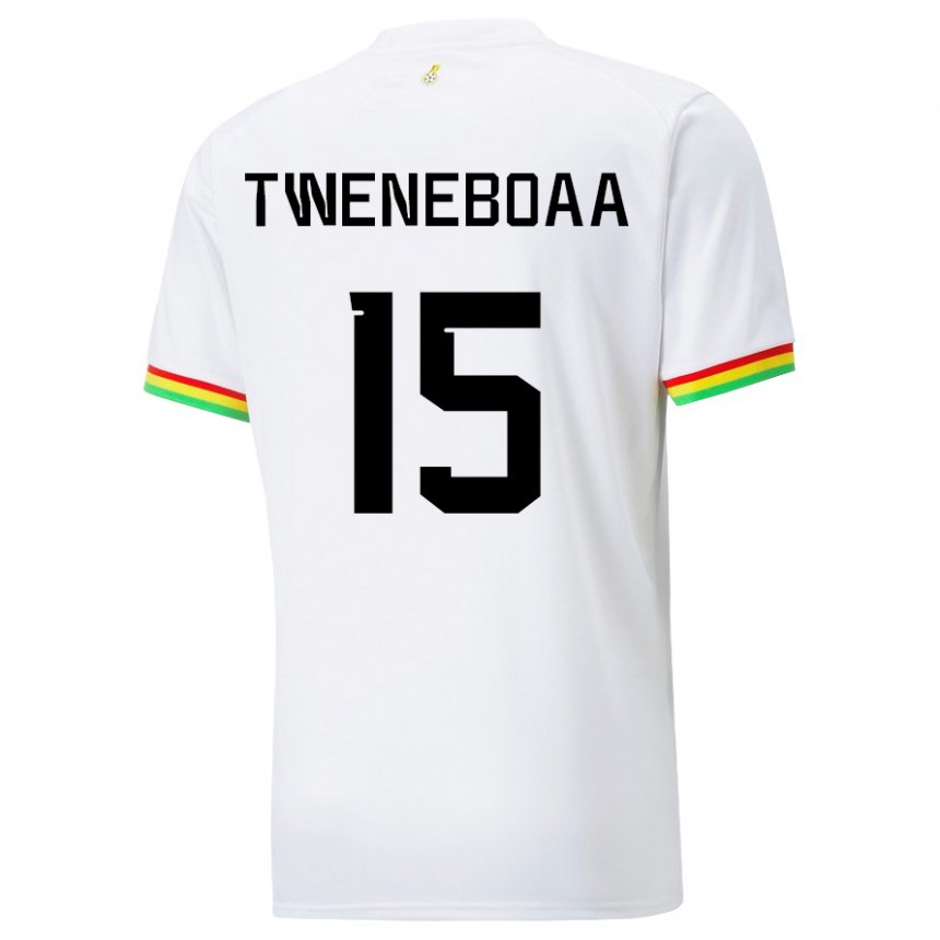 Homme Maillot Ghana Justice Tweneboaa #15 Blanc Tenues Domicile 22-24 T-shirt Suisse